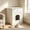 White, variant on Leumius Wooden Pet House Cat Litter Box Enclosure with Drawer, Side Table, Indoor Pet Crate, Cat Home Nightstand (Brown)