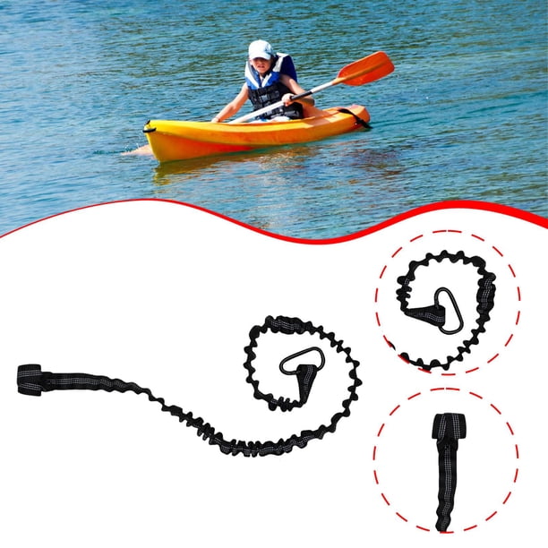 Correa de remo para kayak de 3 a 5 pies extensible para , caña de pescar y kayak Negro