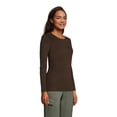 thumbnail image 3 of Lands' End Women's Cotton Rib Long Sleeve Crewneck T-Shirt, 3 of 3