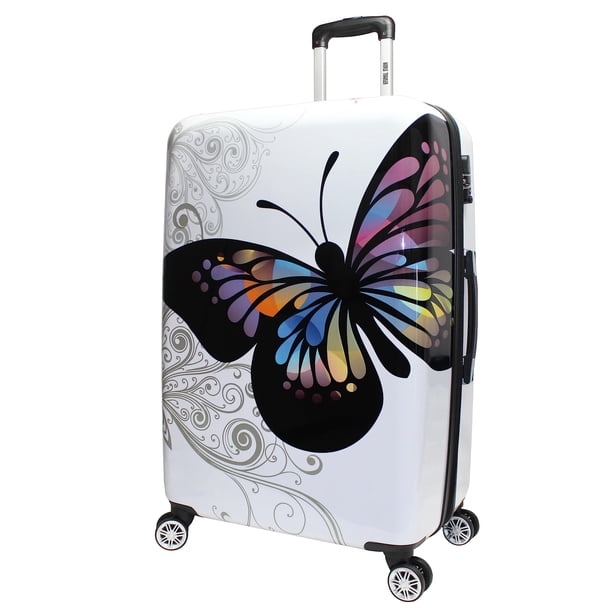 Luggage World Traveler Butterfly de policarbonato de 28 pulgadas