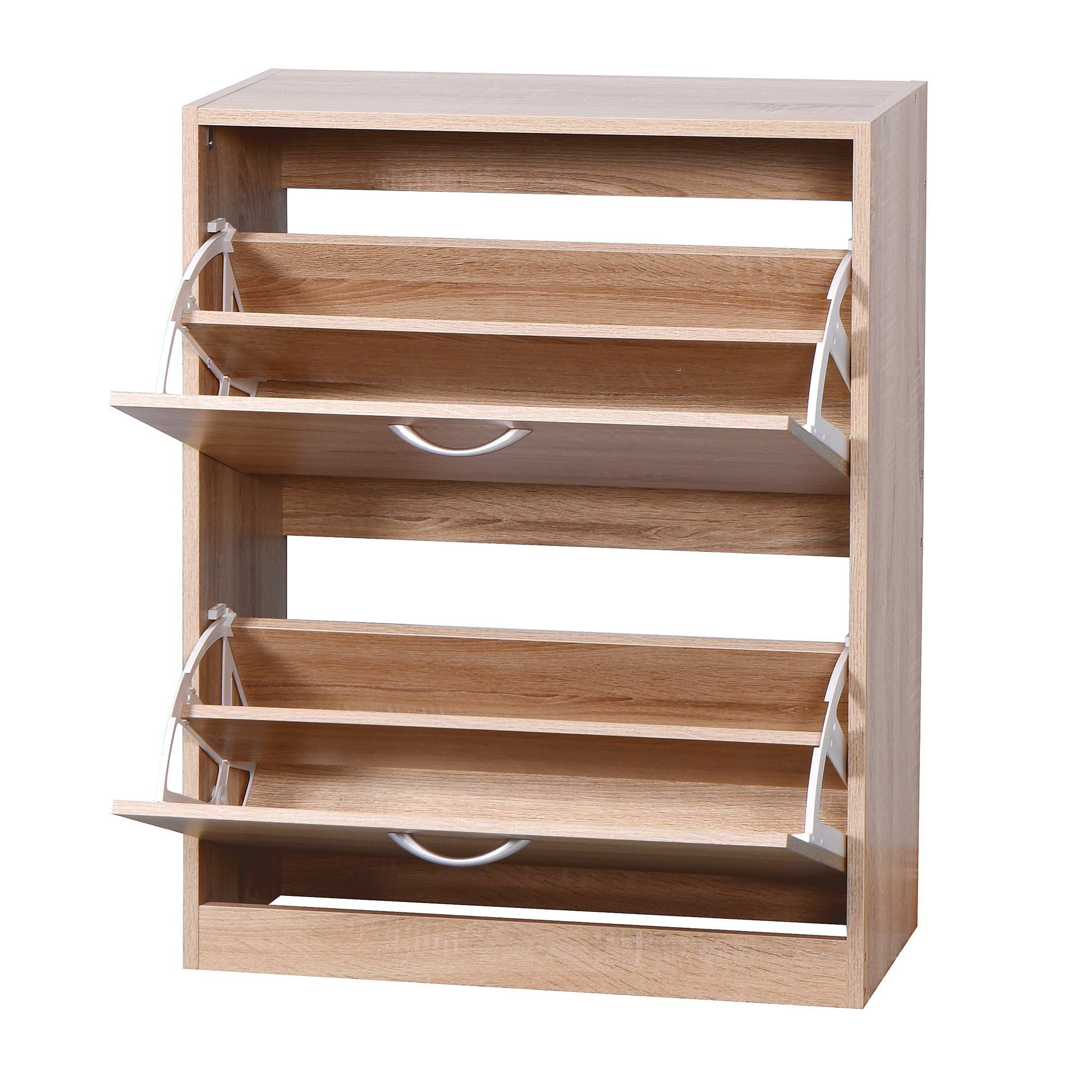 42.3 H Shoe Cabinet, Wood Shoe Rack Storage Cupboard with 2 Tilt