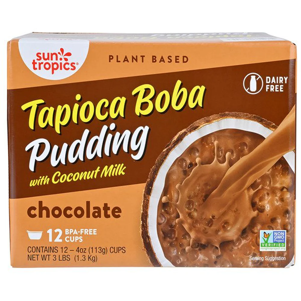 Sun Tropics Chocolate Tapioca Boba Pudding 4oz12 count