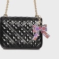 thumbnail image 2 of Unique Bargains Fashion Swallowtail Bow Geometric Pattern Handbag Charm Red, Purple 1 Pc, 2 of 5