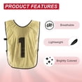 thumbnail image 5 of Uxcell Soccer Training Vest, Team Sports Pinnies Reversible Numbered Jerseys Gold 27 in, 5 of 7
