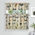thumbnail image 2 of Kitchen Curtains 36 Inch Short - 3 Panel Set with Cute Farmhouse Egg & Chicken Print, Rod Pocket Window Curtain, 100% Polyester for Rustic Coop, Farm Kitchen, Easy Wash, 2 of 6
