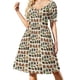 thumbnail image 1 of Vestido vintage de manga corta con gemas y minerales, ropa de mujer, vestidos de verano para mujer 2025., 1 of 7