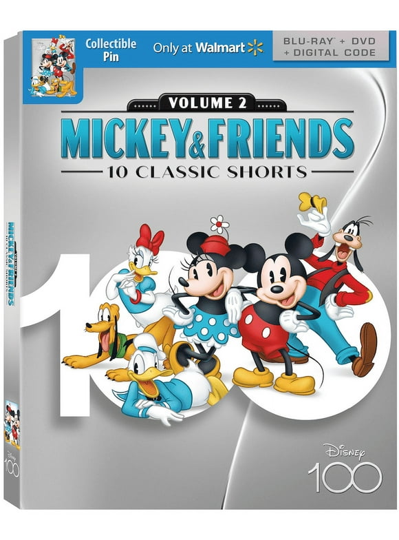 Mickey & Friends 100th Anniversary (Walmart Exclusive) (Blu-Ray + DVD + Digital Copy) with Collectible Pin