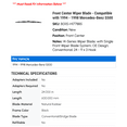 thumbnail image 2 of Front Center Wiper Blade - Compatible with 1994 - 1998 Mercedes-Benz S500 1995 1996 1997, 2 of 2