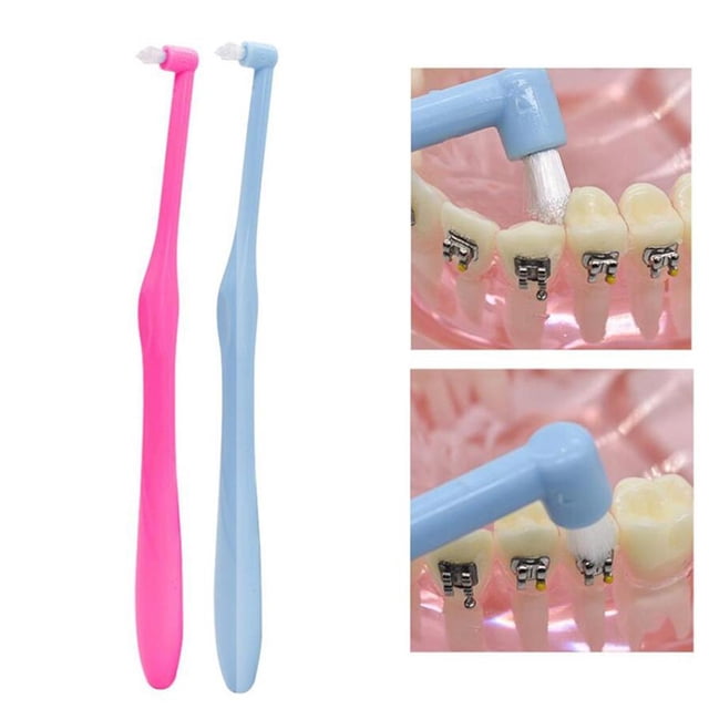 2 uds cepillo de dientes interdental de ortodoncia pequeño cepillo de corrección de cabello suave Ehuebsd cuidado belleza