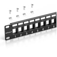 thumbnail image 1 of Panel de conexión Sokqovt Keystone en blanco de 24 puertos, Cat6, 1U, 19 pulgadas, 1 of 6