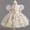 Beige, variant on Toddler Baby Flower Girls Puff Sleeve A-Line Tulle Dress Princess Pageant Wedding Birthday Party Gown for 0-5 Years