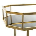 thumbnail image 2 of SAFAVIEH Silva 2 Tier Modern Glam Octagon Bar Cart with Casters, Brass/Tinted Glass, 2 of 8