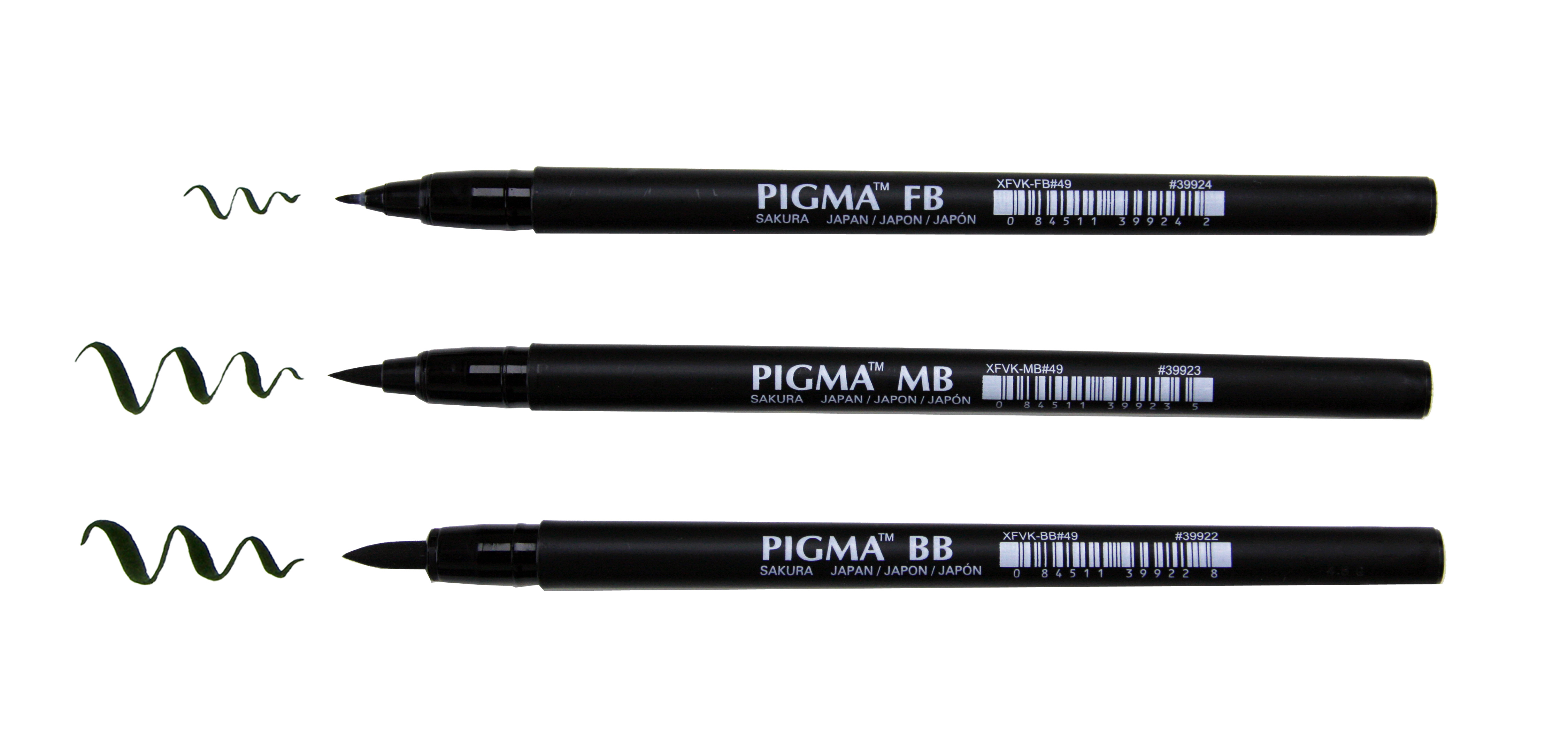 Sakura Pigma Professional Brush Pen Set, Black (Fine, Medium, Bold) - image 2 of 2