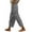 Grey, variant on MEICHEN Women's Cotton and Linen Striped Elastic High Waisted Pocket Pants Side Nine Point Pants Loose Casual Pants H Shaped Straight Leg Pants