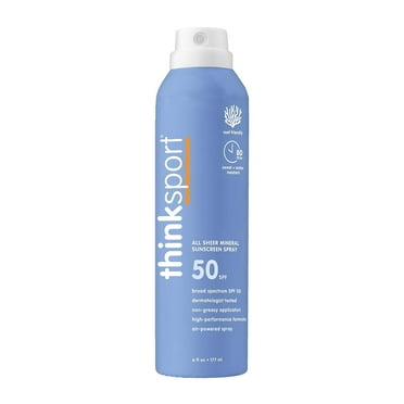 Thinksport All Sheer Mineral Sunscreen SPF 50 Spray, 6 Oz, 2 Pack