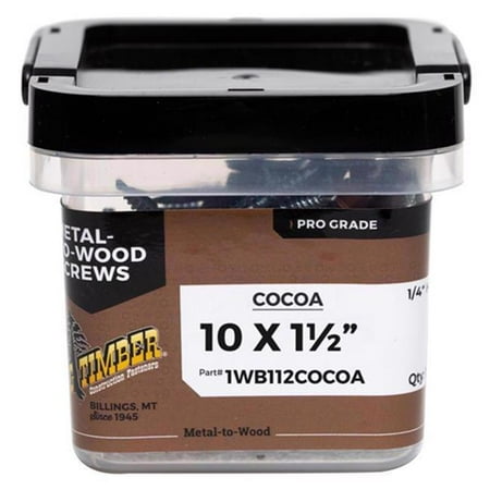 

Big Timber 5015643 1 lbs No.10 Gauge x 1.5 in. Star Washer Head Sheet Metal Screw Assortment Cocoa - Pack of 100