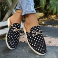 thumbnail image 6 of Samdudou Slip On Shoes for Women Spotted Backless Mules Closed Toe Flat Loafers with Metallic Hardware Detail Daily Walking Footwear, 6 of 9