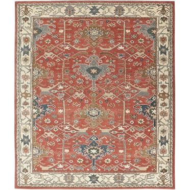 Channing Red Traditional Oriental Style Handmade 100% Woolen Area Rugs & Carpet