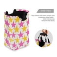 thumbnail image 3 of Yayeee Freestanding Laundry Hamper with Handle Collapsible Large Storage Basket for Clothes, Yellow Pink Stars, 3 of 7