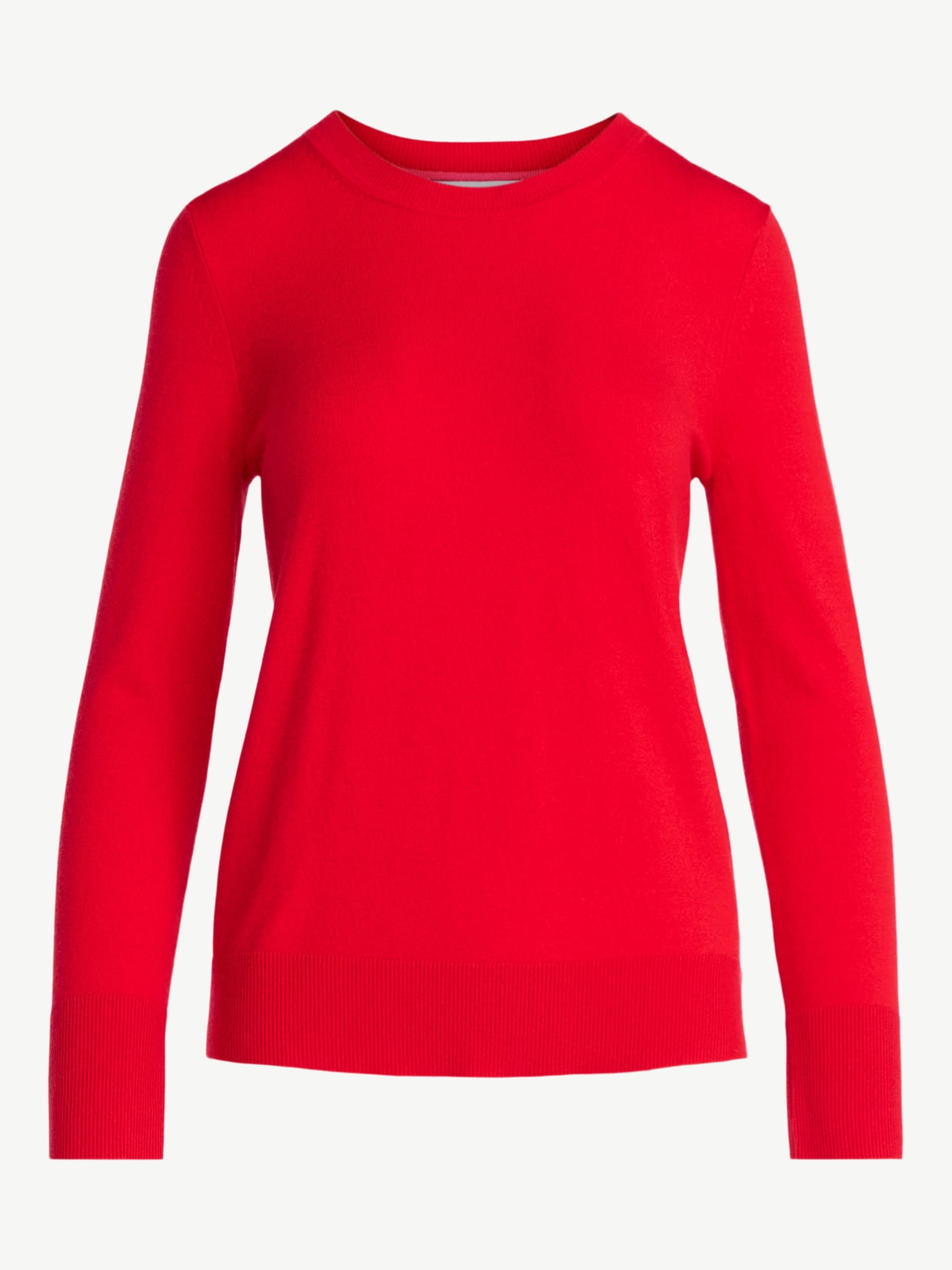 Free Assembly Women's and Women's Plus Cozy Yarn Crewneck Sweater with Long Sleeves, Lightweight, Sizes XS-4X