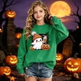 thumbnail image 2 of Girls Halloween Print Crewneck Sweatshirt Long Sleeve Casual Pullover For Kids, 2 of 4