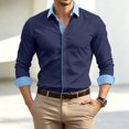 thumbnail image 6 of Yungyresw Mens Long Sleeve Button Down Shirts Mandarin Collar Dress Shirt Wrinkle Resistant Formal for Business Casual, 6 of 7