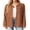02-Brown, variant on Women's Blouses Long Sleeve Knitted Shacket Jacket Lightweight Button-Down Shirts Navy Blue L