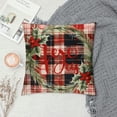 thumbnail image 2 of Qinduosi Piece Christmas Pillow Cover Buffalo Plaid Check Pillow Covers Farmhouse Pillowcase for Sofa Xmas Winter Home Decor (Red and Black) White, 2 of 5
