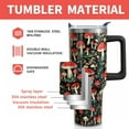 thumbnail image 4 of Goth Mushroom Tumbler 40oz with Handle & Straw - Stainless Steel Water Cup for Mushroom Lovers, Unique Red Mushroom Gift for Men and Women, 4 of 6