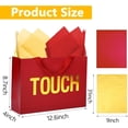 thumbnail image 3 of Large 5 Senses  Bags for Him Her,  Foil Sight Smell  Taste Sound  Bags,Five Senses  Bag for Him with Handles and Tissue Paper for Birthday,  Day, Anniversary, Christmas 12.6 x 8.7 x 4 Inch (Red), 3 of 6