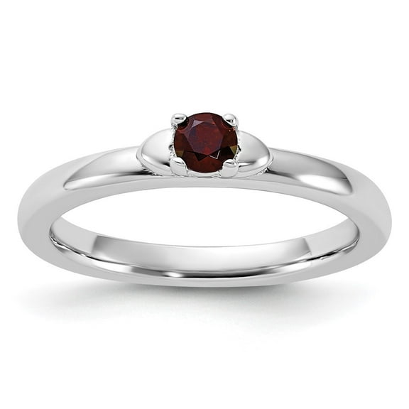 Auriga Fine Jewelry 925 Sterling Silver Garnet Ring for Women Size 10