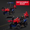 thumbnail image 5 of Lumiparty 4 in 1 Ride on Excavator & Bulldozer, 12V Kids Electric Vehicle, Front Loader, Digger, Horn, Adjustable Seat, Excavator Ride on Car Toy, Red & Blue, 5 of 7