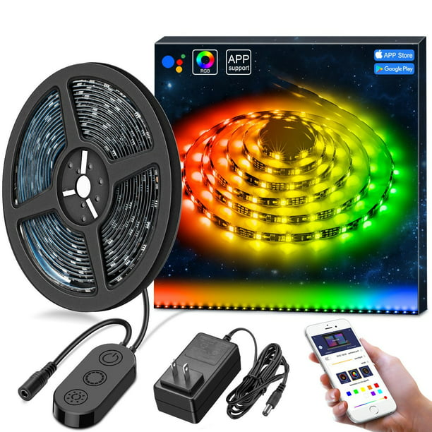 MINGER DreamColor LED Strip Lights, Smart Music Sync Light Strip Phone App  Controlled Waterproof for Party, Room, Bedroom, TV, Gaming with Brighter 