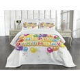 thumbnail image 3 of Ambesonne Festival Quilted Bedspread Set 3 Pcs, Vivid Birthday Balloon, King Size, Multicolor, 3 of 5