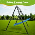 thumbnail image 5 of KloKick Metal Swing Set - 60" Large Platform Swing, 440lbs Heavy Duty Set for Kids' Backyard Play(Blue), 5 of 8