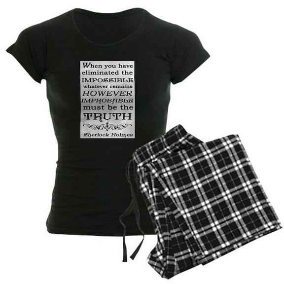 CafePress - Sherlock Holmes Impossible Quote Pajamas - Women's Dark Pajamas