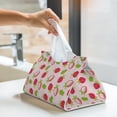 thumbnail image 5 of Goofa Hand Drawn Strawberry Pattern Triangle Square Tissue Box Cover, Modern PVC Leathe Facial Paper Holder,Decorative Holder/Organizer for Bathroom Vanity Countertop, 5 of 9