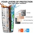 thumbnail image 7 of 20oz Tumblers White Halloween Skull Pumpkin Pattern Stainless Steel Vacuum Insulated Double Wall Travel Tumbler Cups Mug with Lid and Straw,Cleaning Brush for Cold & Hot Drinks, 7 of 7