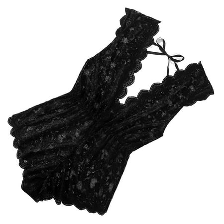 

Floral Print Teddies Black Plus Size Sexy Lingerie (Women s)