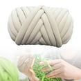 thumbnail image 1 of Hilo grueso, hilo grueso voluminoso, hilo de tubo de ganchillo lavable 500G, hilo tubular Jumbo para manta, manta, cama para mascotas, tejido, Beige Macarena hilo grueso, 1 of 8