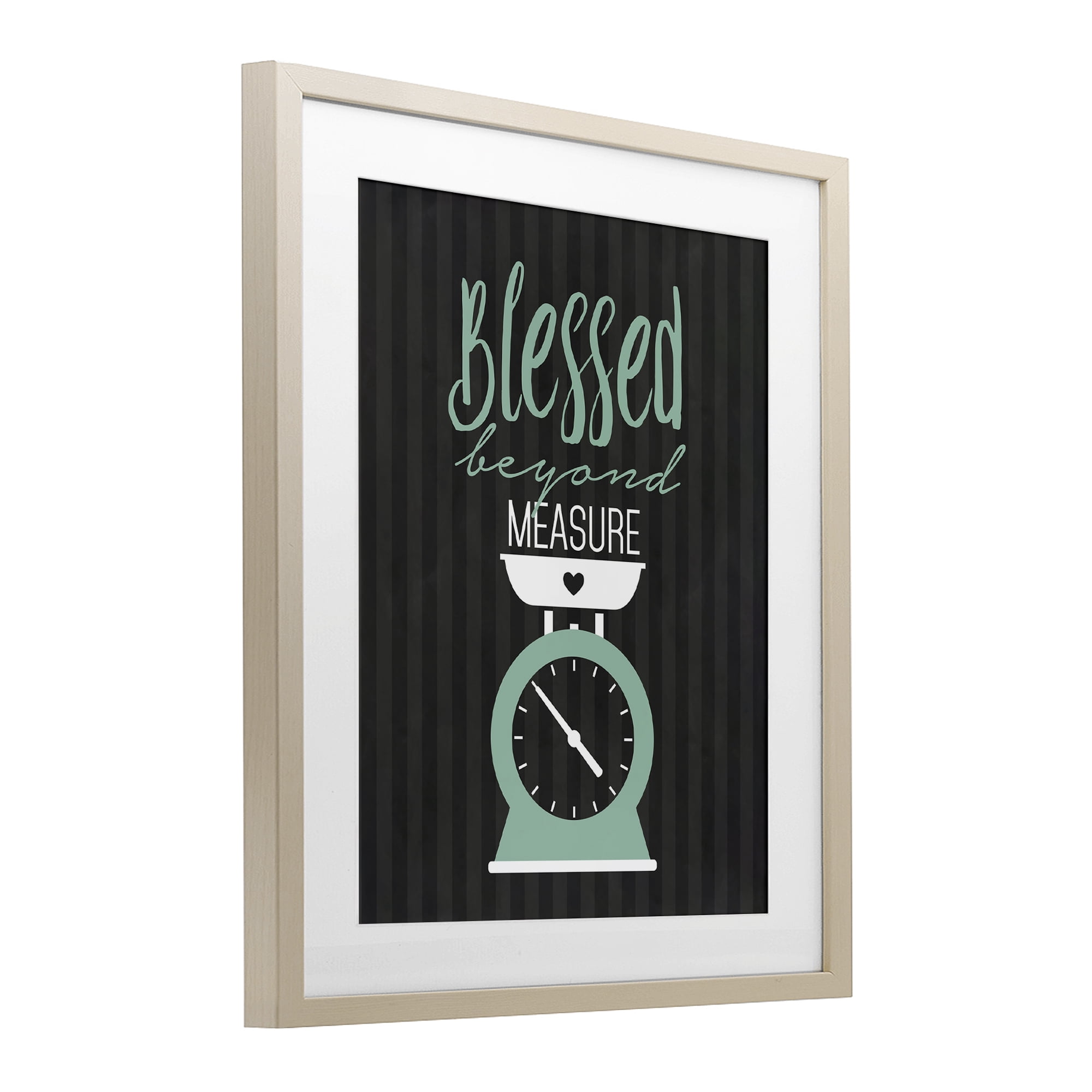 Blessed Beyond Measure Scale Birch Framed Print Under Glass, design by Lettered and Lined
