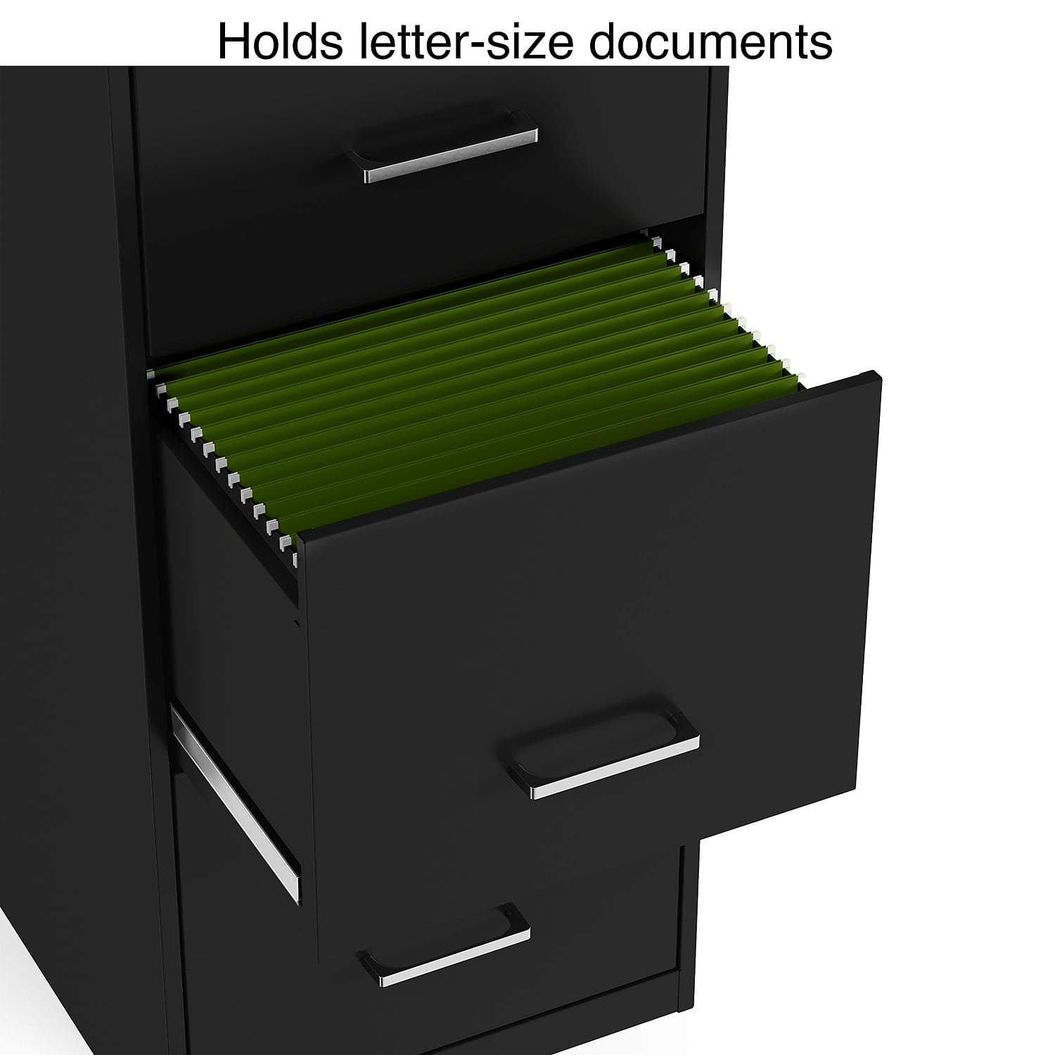 MyOfficeInnovations 4-Drawer Vertical File Cabinet Locking Letter Black 18"D (52152) 2806660