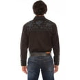 thumbnail image 2 of Scully P-893X-BLK-B-T-4X Midnight Bloom Embroidered Mens Western Shirt, Black - 4XL, 2 of 2