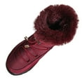 thumbnail image 2 of Miluxas Women's Hiking Boots Plush Warm Cotton Shoes Wear-resistant Anti-slip Soles Snow Boots Cotton Shoes Outdoor Sports Shoes Wine 9.5(43), 2 of 9