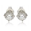 SL Collection Sterling Silver White Cubic Zirconia Round Stud Earrings