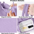 thumbnail image 5 of Corduroy Tote Bag Cute Tote Bags for Women Shoulder Bag with Inner Pocket for Work Beach Travel and Shopping Grocery, Purple, 5 of 5