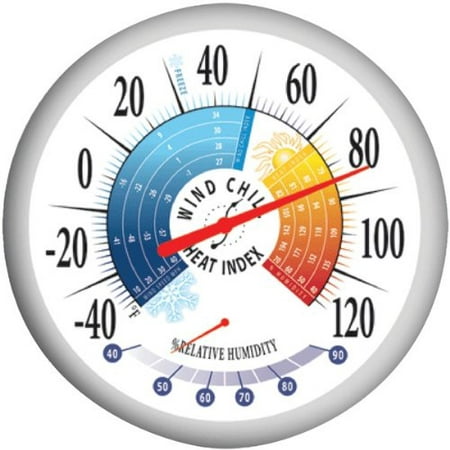 UPC 616174567173 product image for SPRINGFIELD TAP90078W Springfield Round 13.25inch Outdoor Thermometer with Wind  | upcitemdb.com