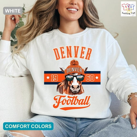 Denver Football Sweatshirt, Broncos Sweat, Comfort Colors Tee