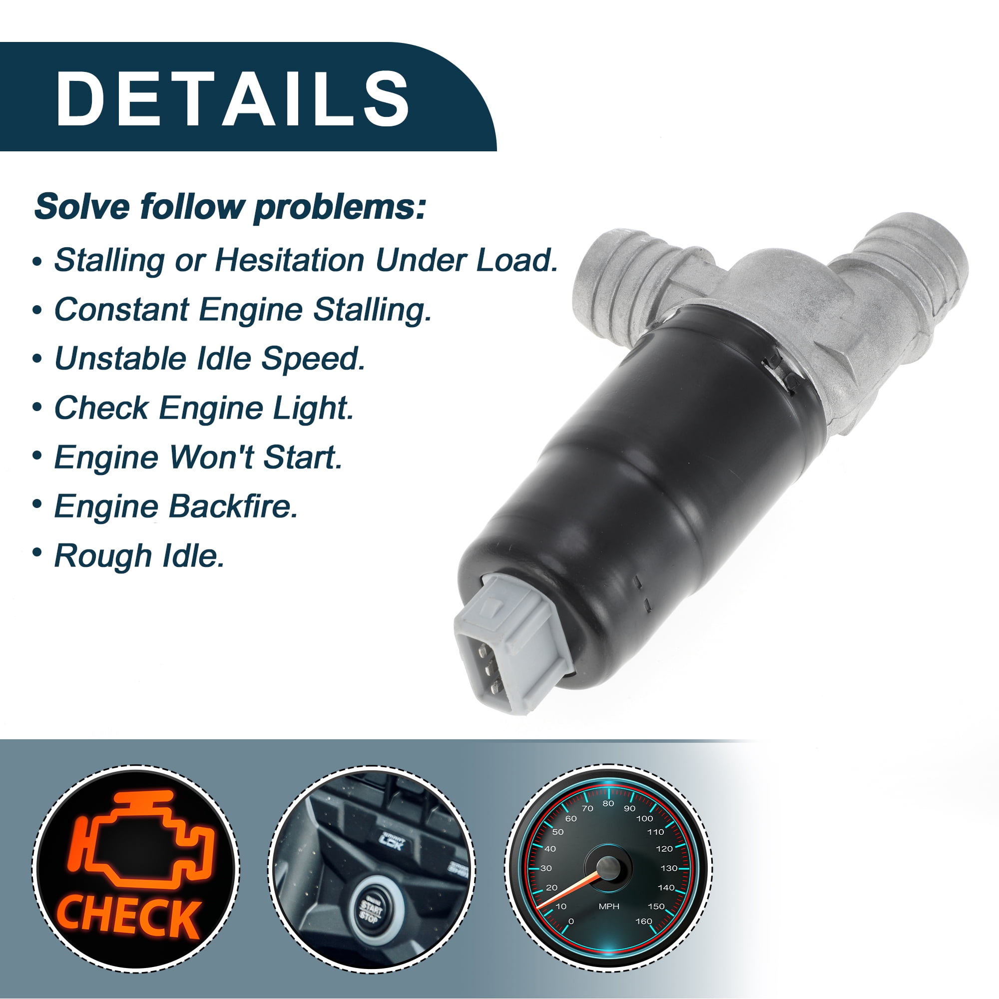 Car Idle Air Control Valve for BMW 528e 1987-1988 for BMW 535i 1985-1993 Replace No.13411286065 IACV Idle Valve Idle Air Control Valve