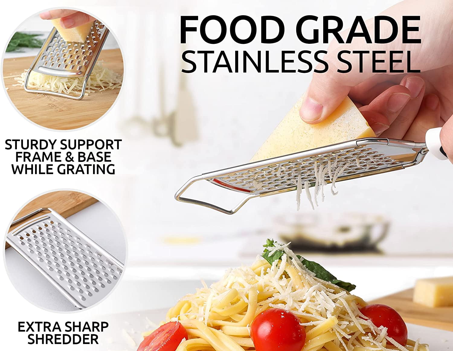 Zulay Kitchen Professional Stainless Steel Flat Handheld Cheese Grater -  Orange, 1 - Harris Teeter